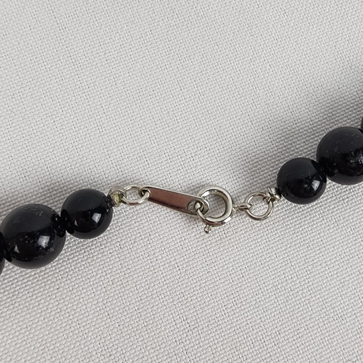 Vintage 80s Black Beaded Statement Necklace