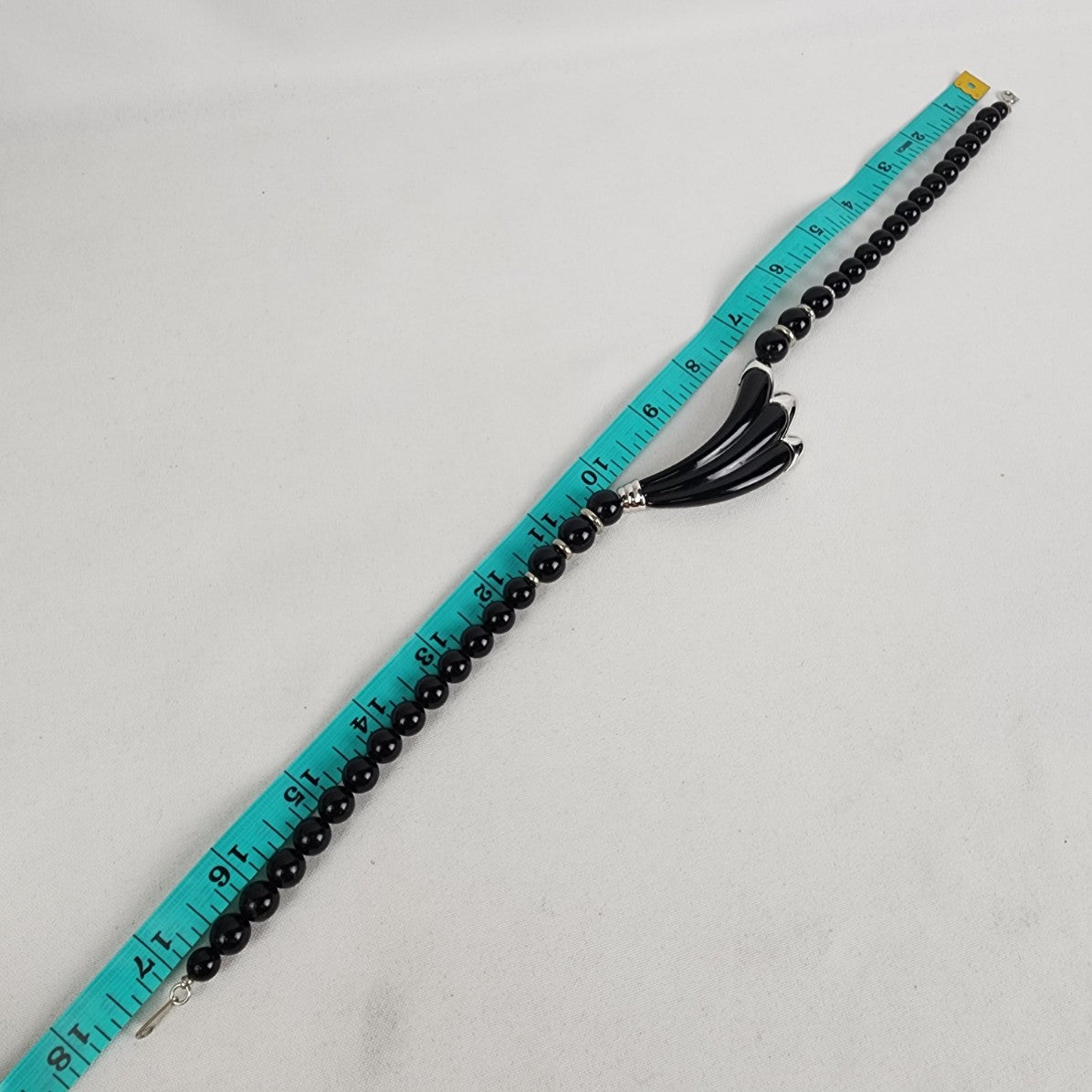 Vintage 80s Black Beaded Statement Necklace