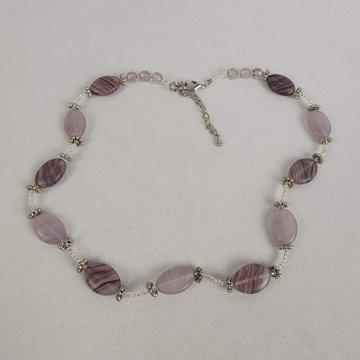 Purple Glass Beaded Necklace