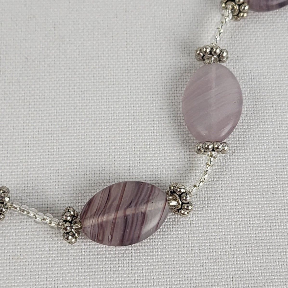 Purple Glass Beaded Necklace