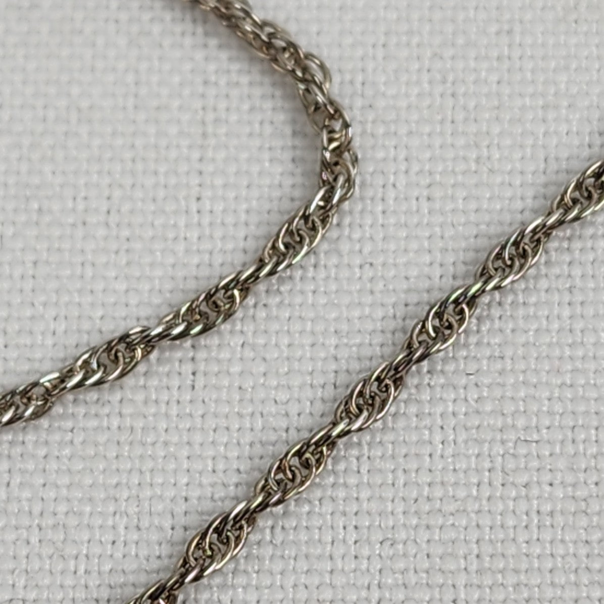 Vintage Silver Tone Crystal Pendant Delicate Necklace