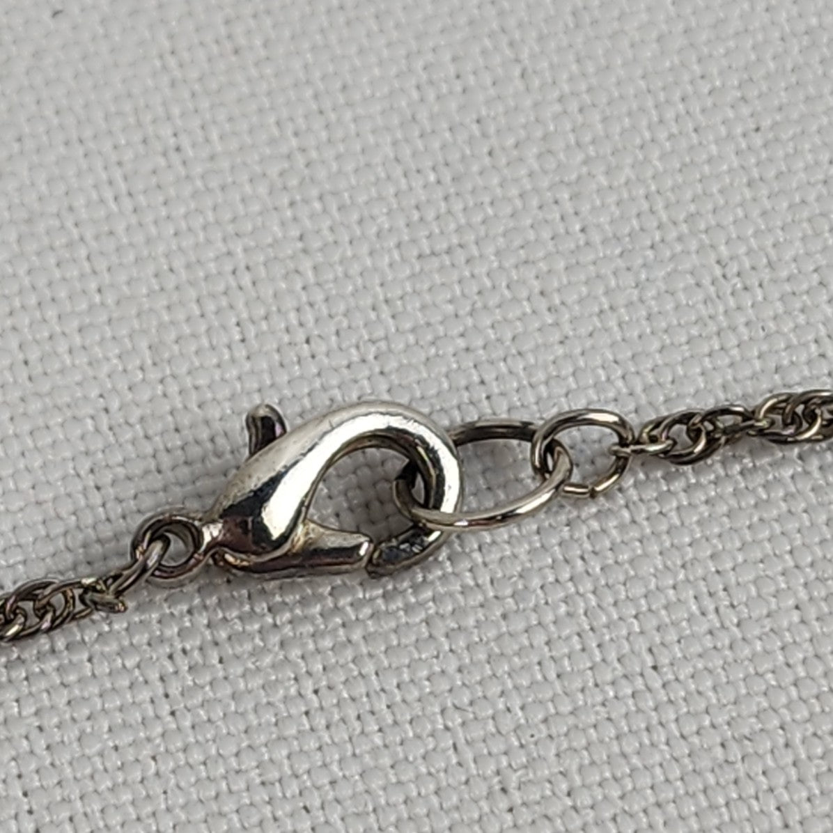 Vintage Silver Tone Crystal Pendant Delicate Necklace