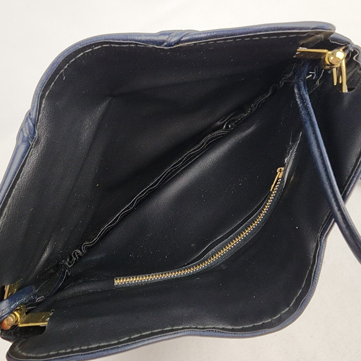 Vintage Navy & White Clutch Purse
