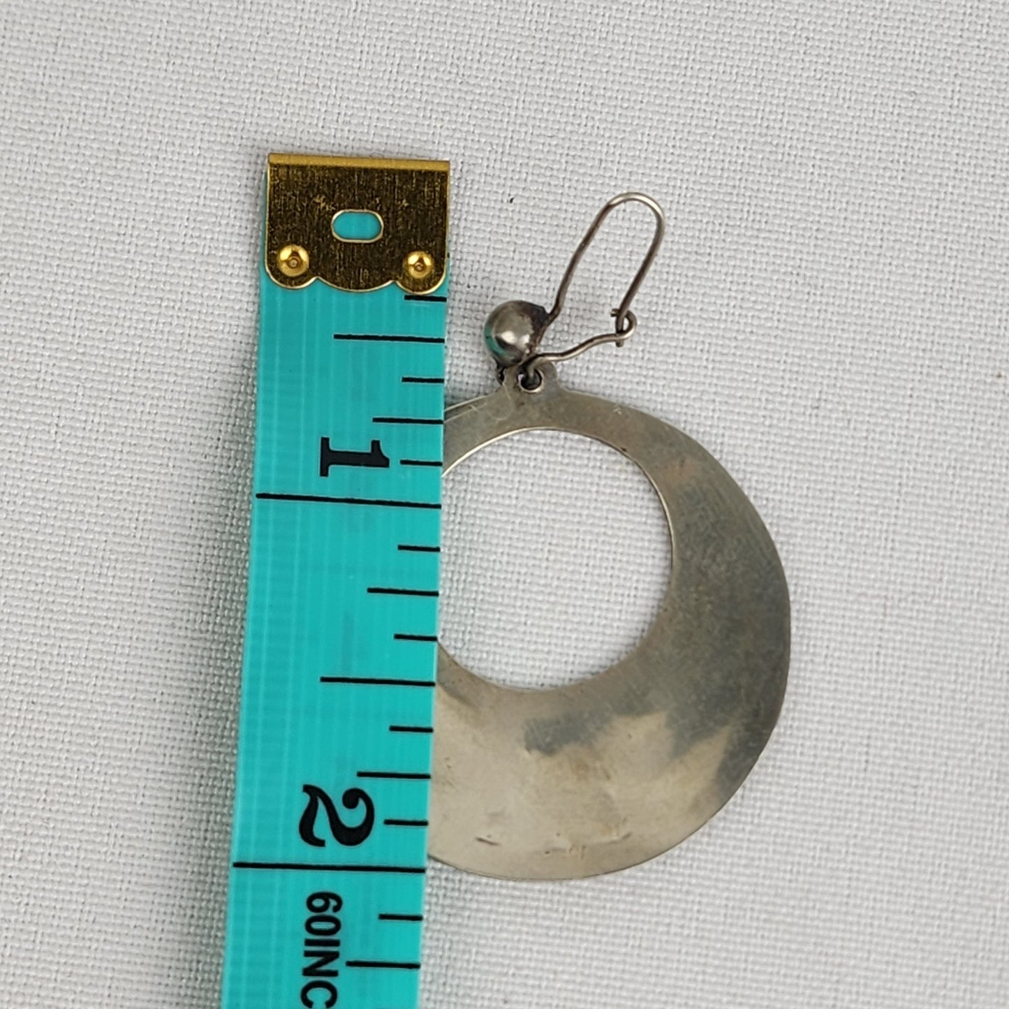 Vintage Mexico Silver Enamel Abalone Schell Earrings