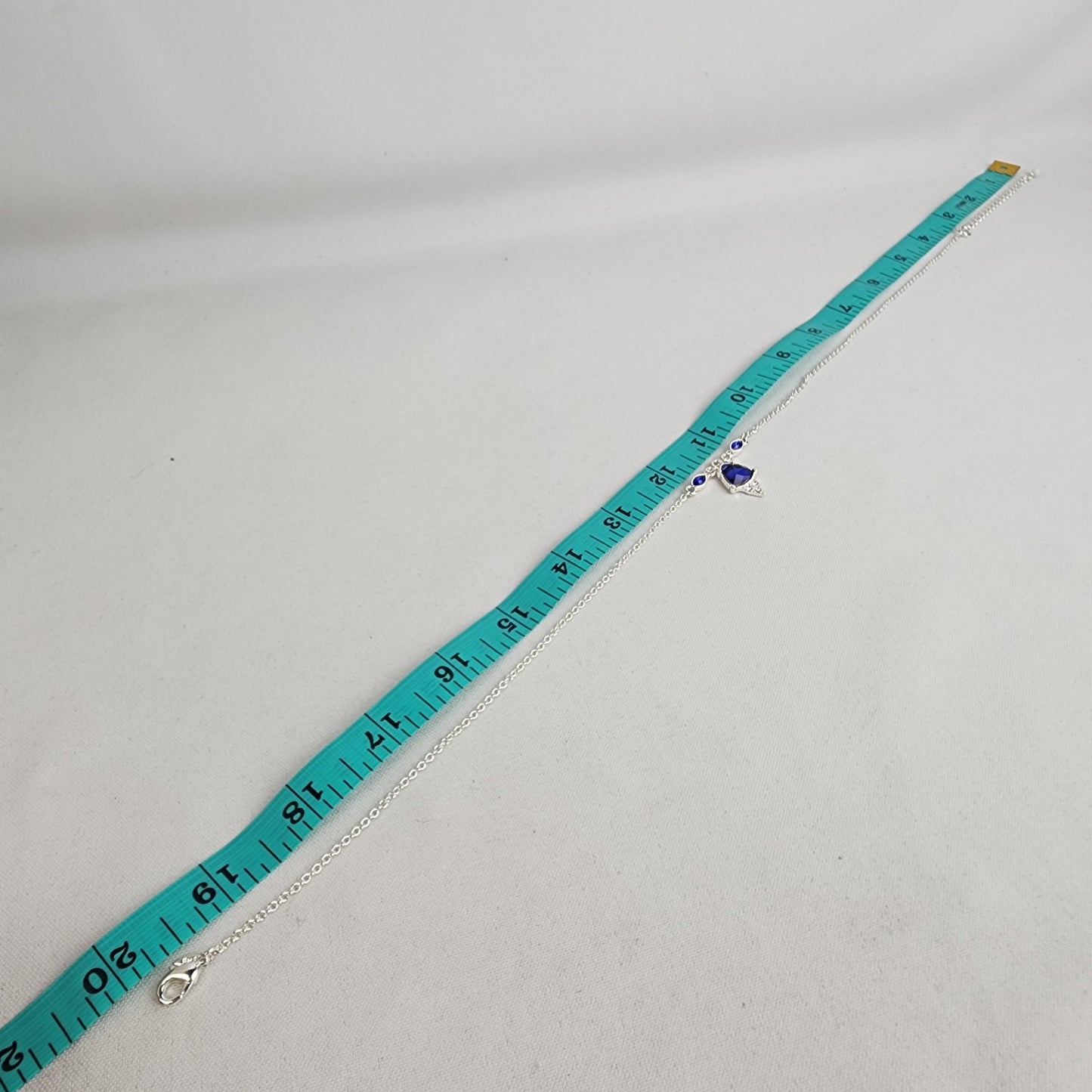 SHB Silver Tone Blue Stone Necklace