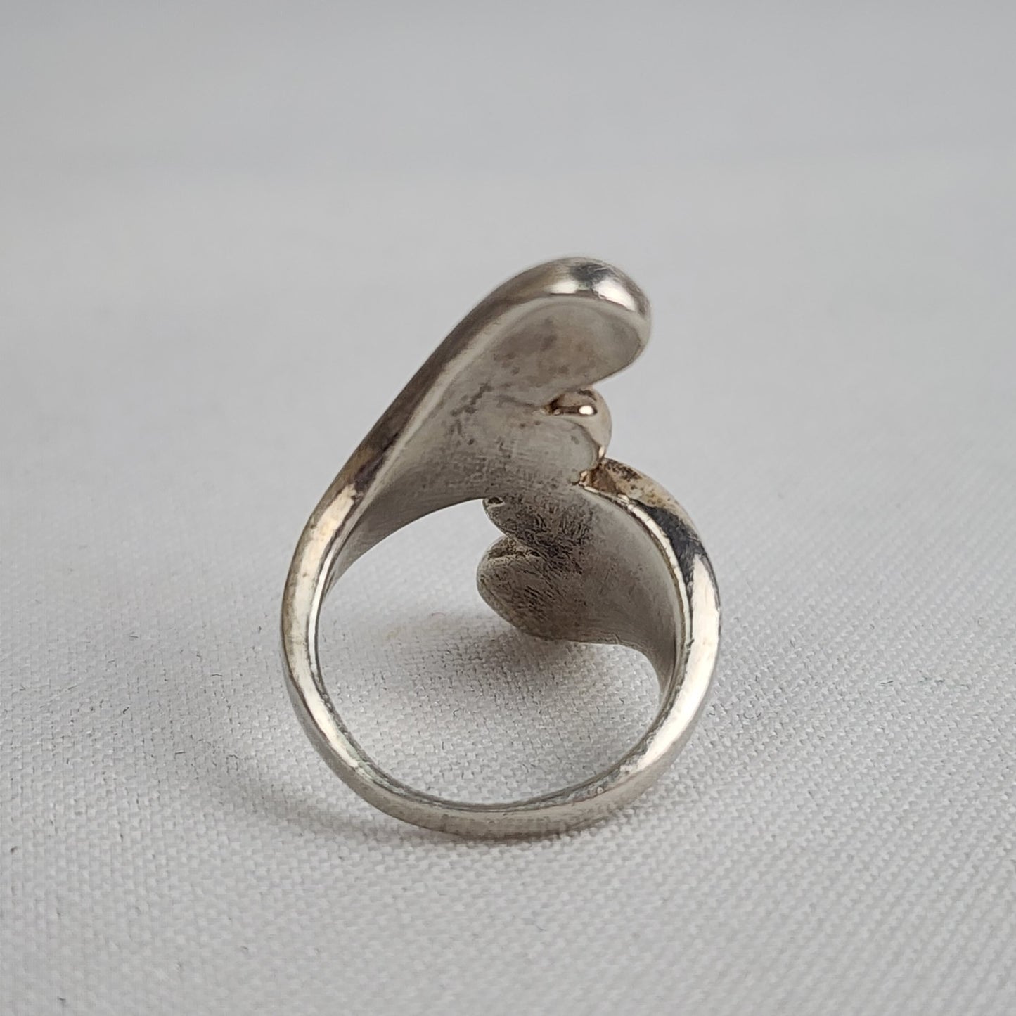 925 Sterling Silver Black Enamel Ring Size 5.75