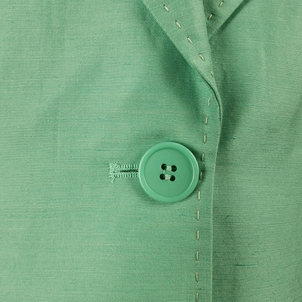 Saudra Augelazzi Mint Green Linen Blend Blazer Size 12