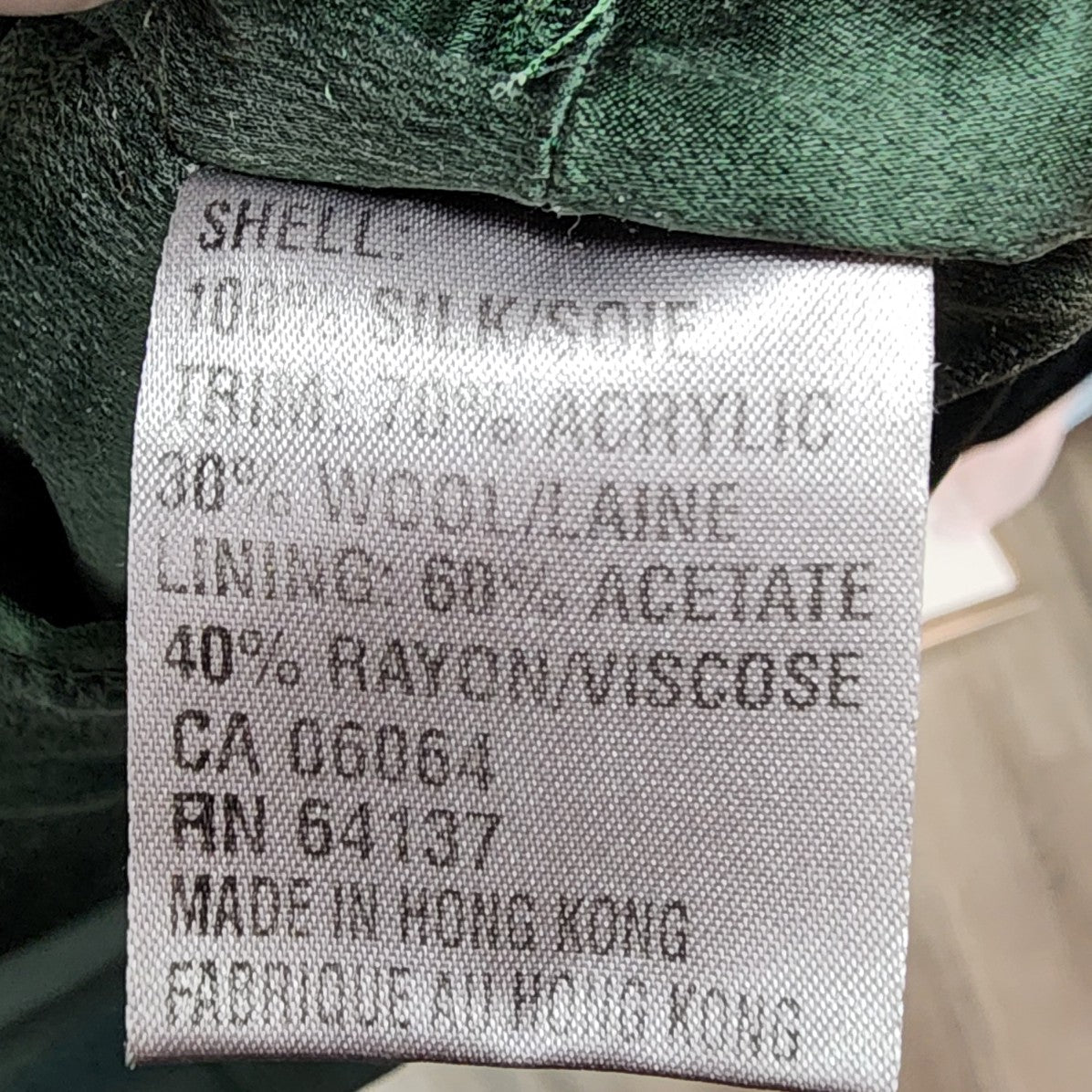 Vintage Bugatchi Green Silk Bomber Jacket Size L
