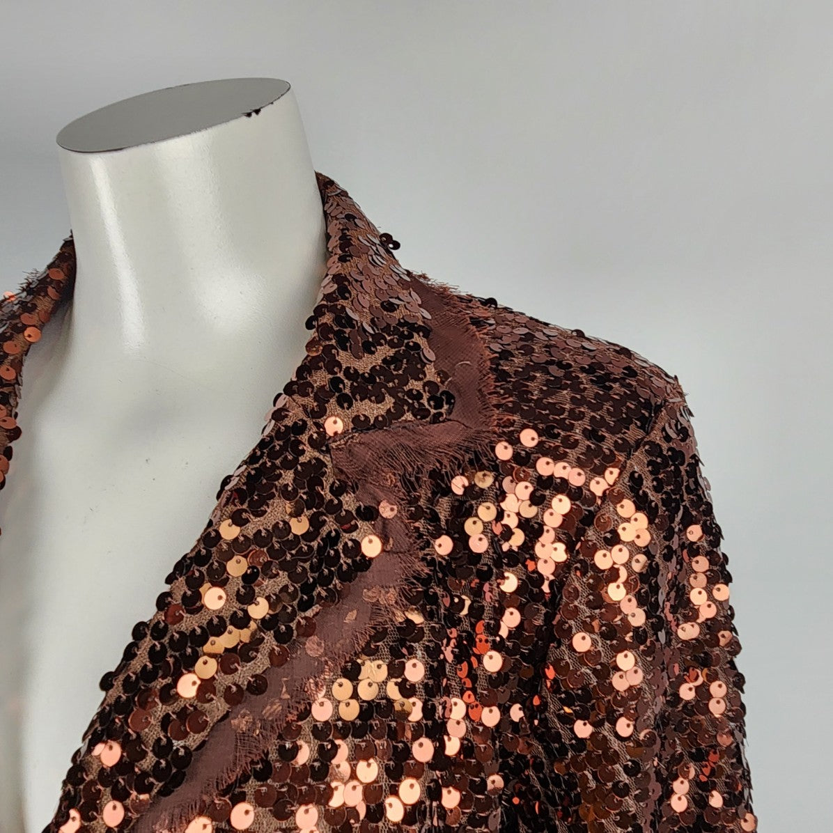 Joan Rivers Brown Sequined Blazer Size M
