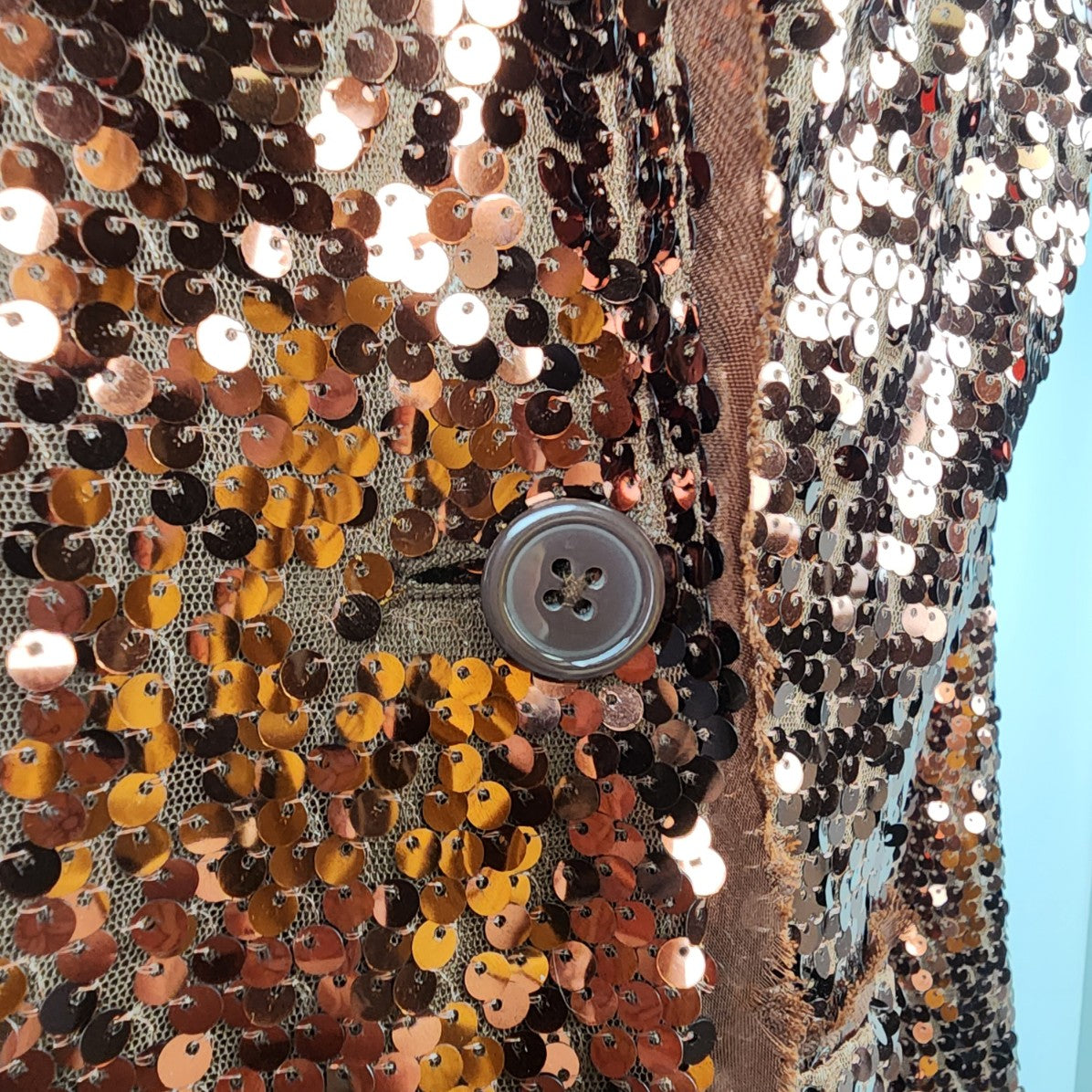 Joan Rivers Brown Sequined Blazer Size M