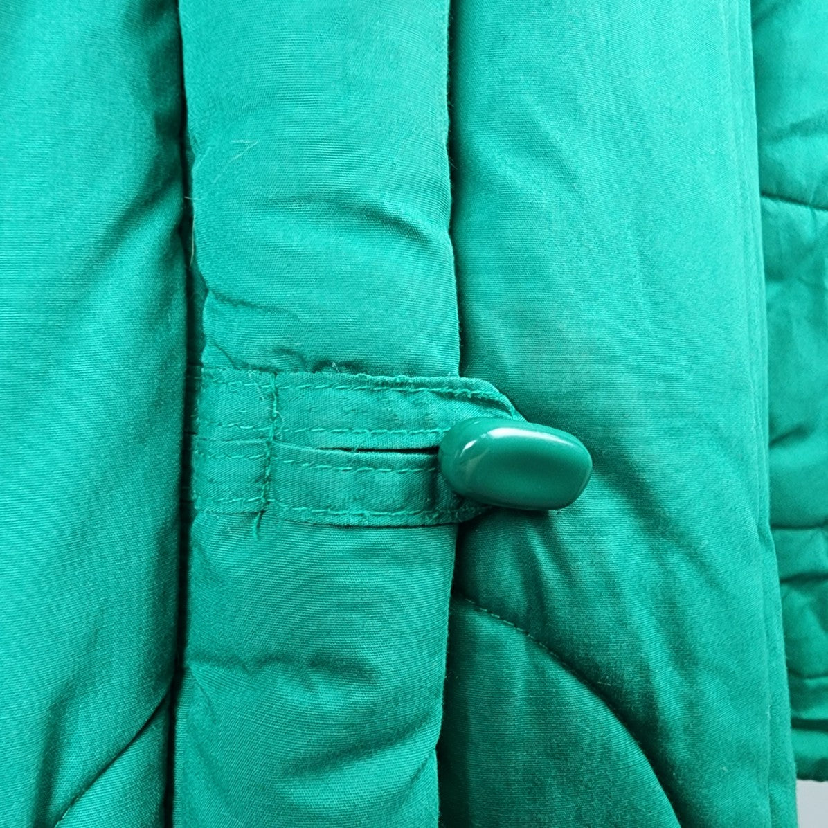 Vintage Charles Klein Green Cotton Long Puffer Coat Size S/M