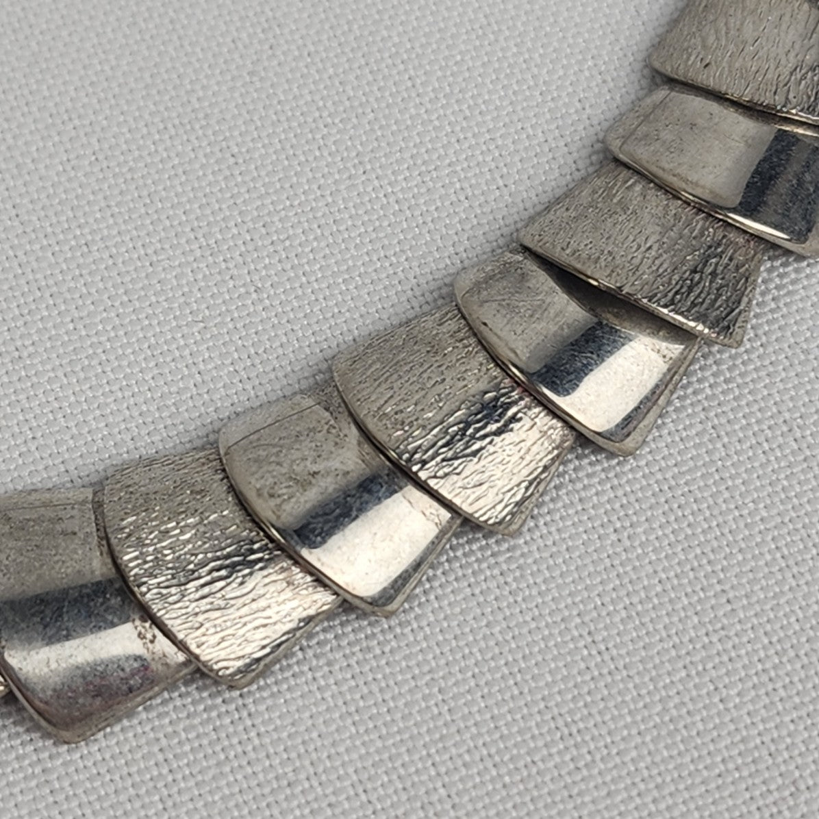 Vintage Silver Tone Layered Chain Collar Necklace