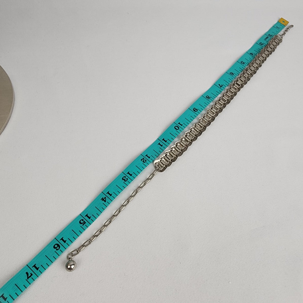 Vintage Silver Tone Layered Chain Collar Necklace