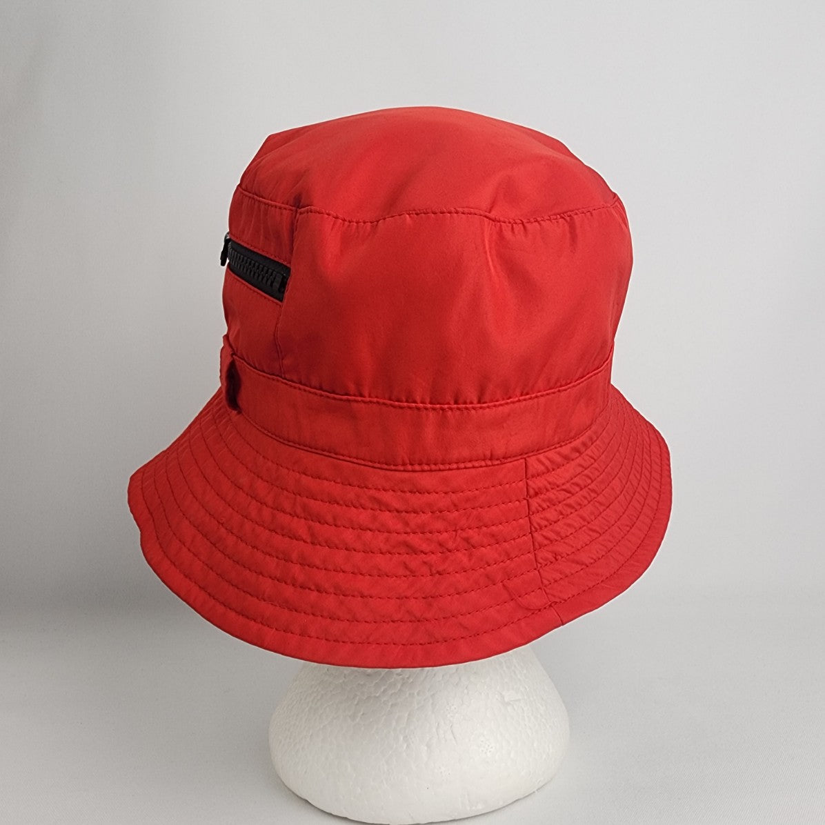 Red & Black Plaid Reversible Hat With Pocket