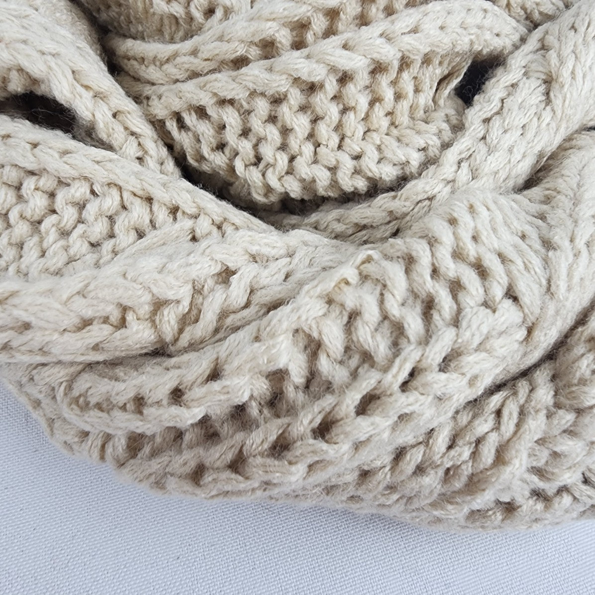 C.C Cream Knit Circle Scarf