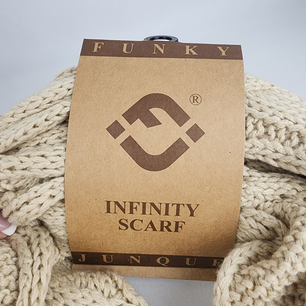 C.C Cream Knit Circle Scarf
