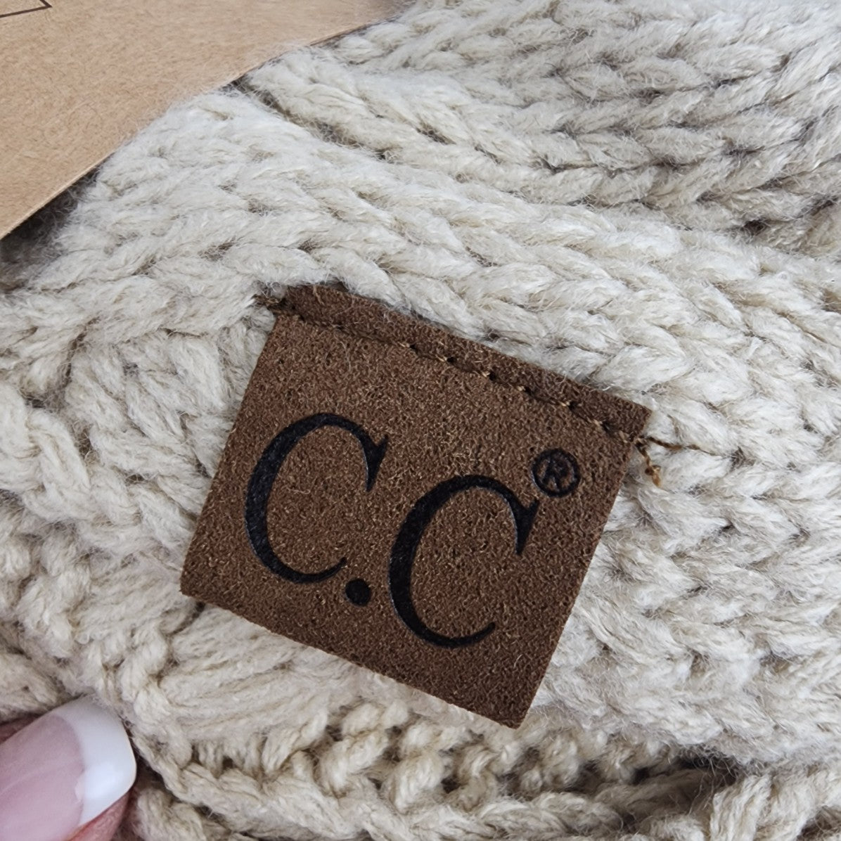 C.C Cream Knit Circle Scarf
