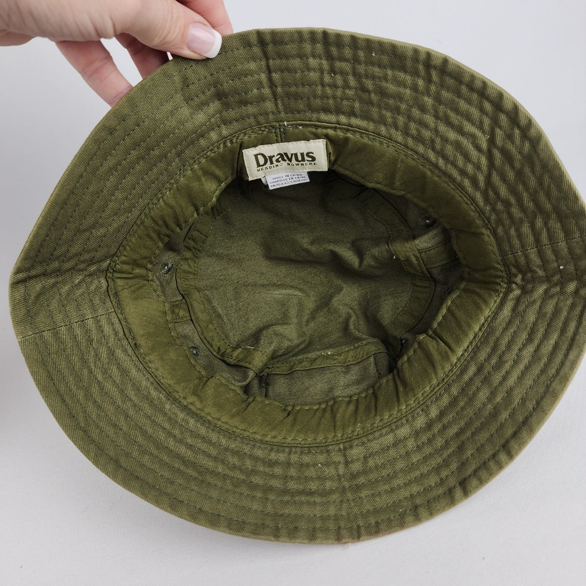 Davus Green Cotton Bucket Hat