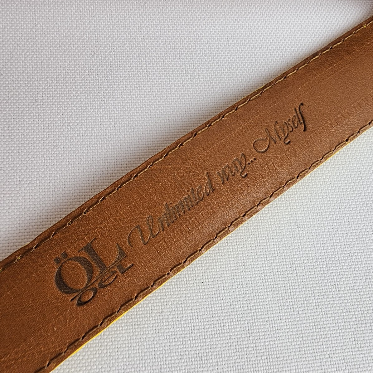 Yellow Leather Snake Skin Belt Bracelet