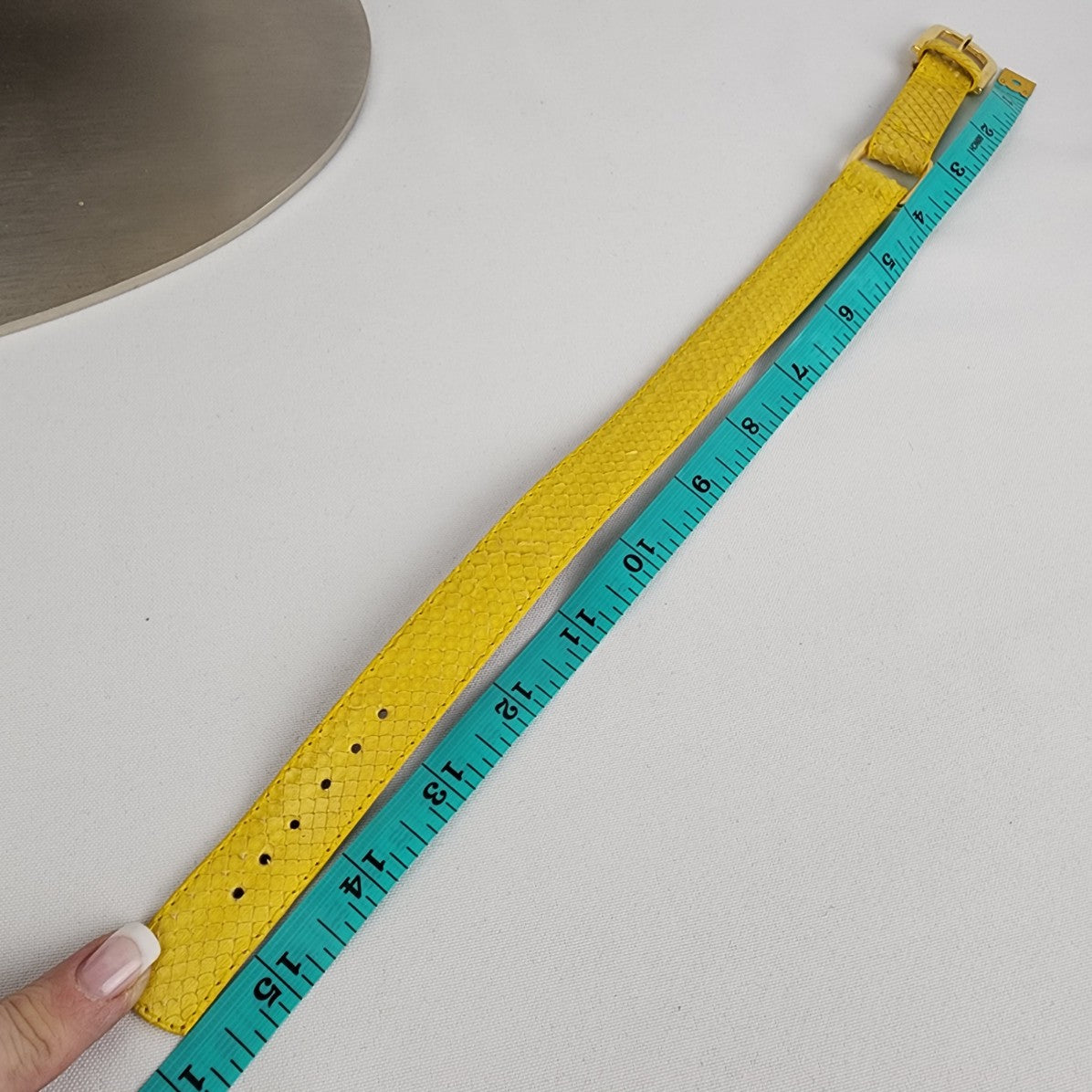 Yellow Leather Snake Skin Belt Bracelet