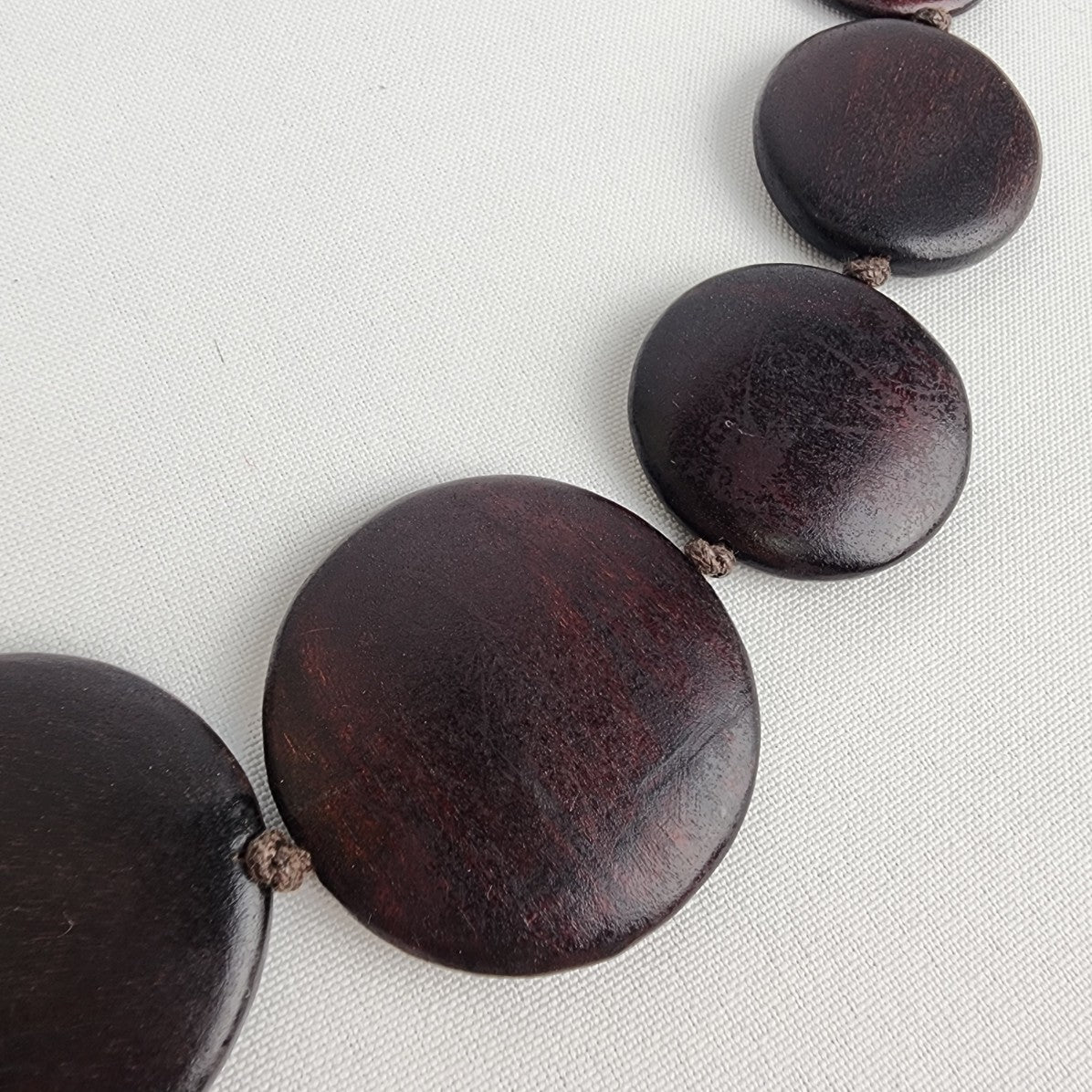 Brown Wood Disc Necklace