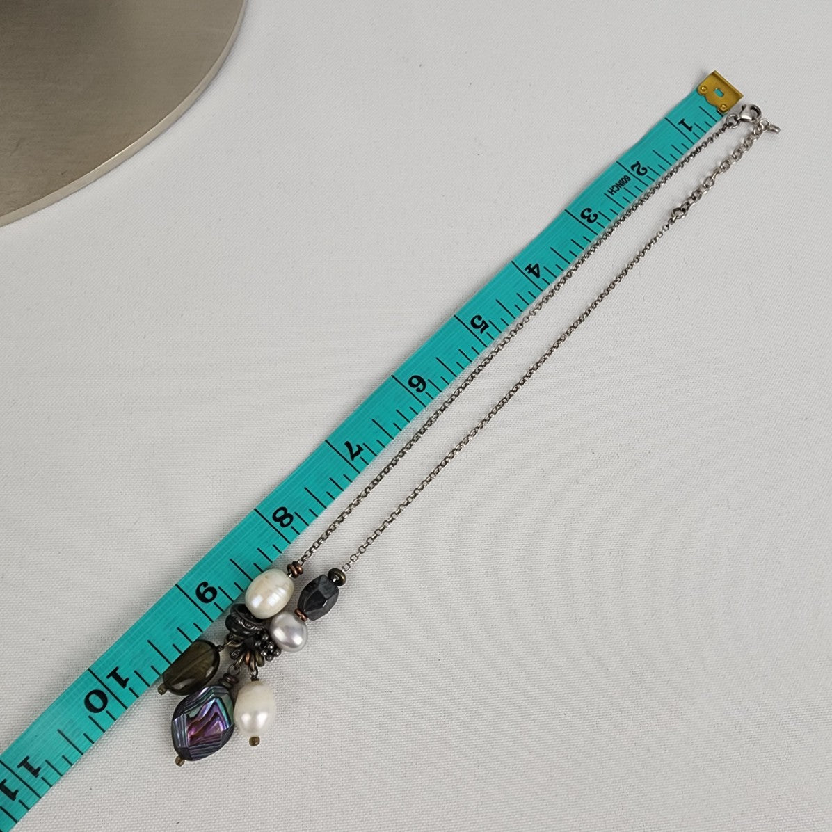 Silpada 925 Sterling Silver Hematite Pearl Abalone Shell Necklace
