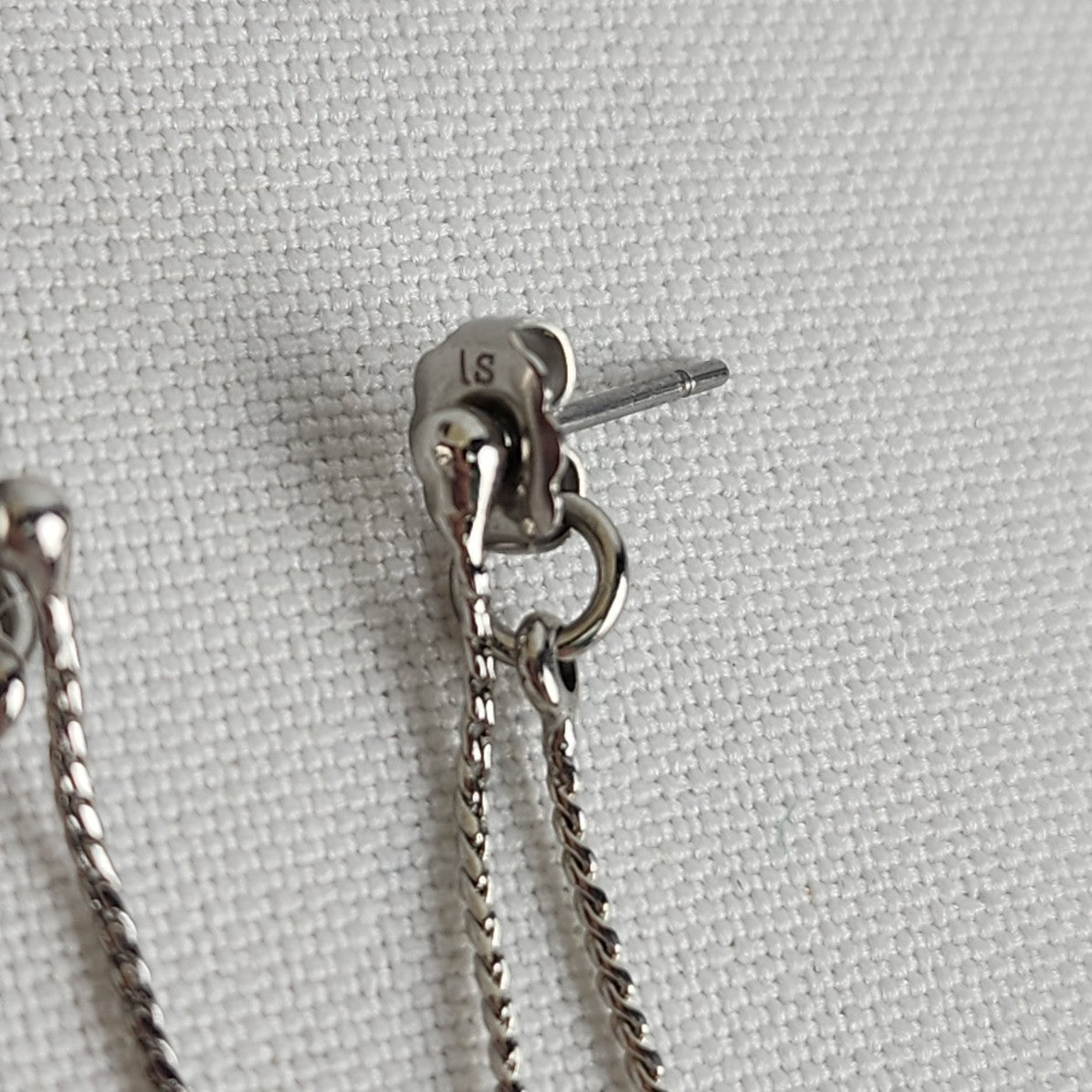 Lia Sophia Silver Rhine Stone Drop Earrings