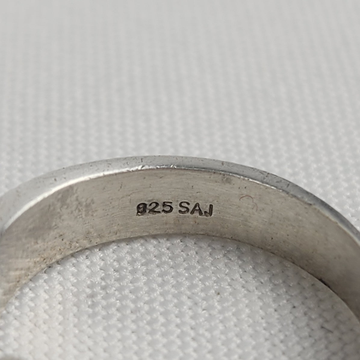 SAJ Cubic Zirconia 925 Sterling Silver Solitaire Ring Size 8