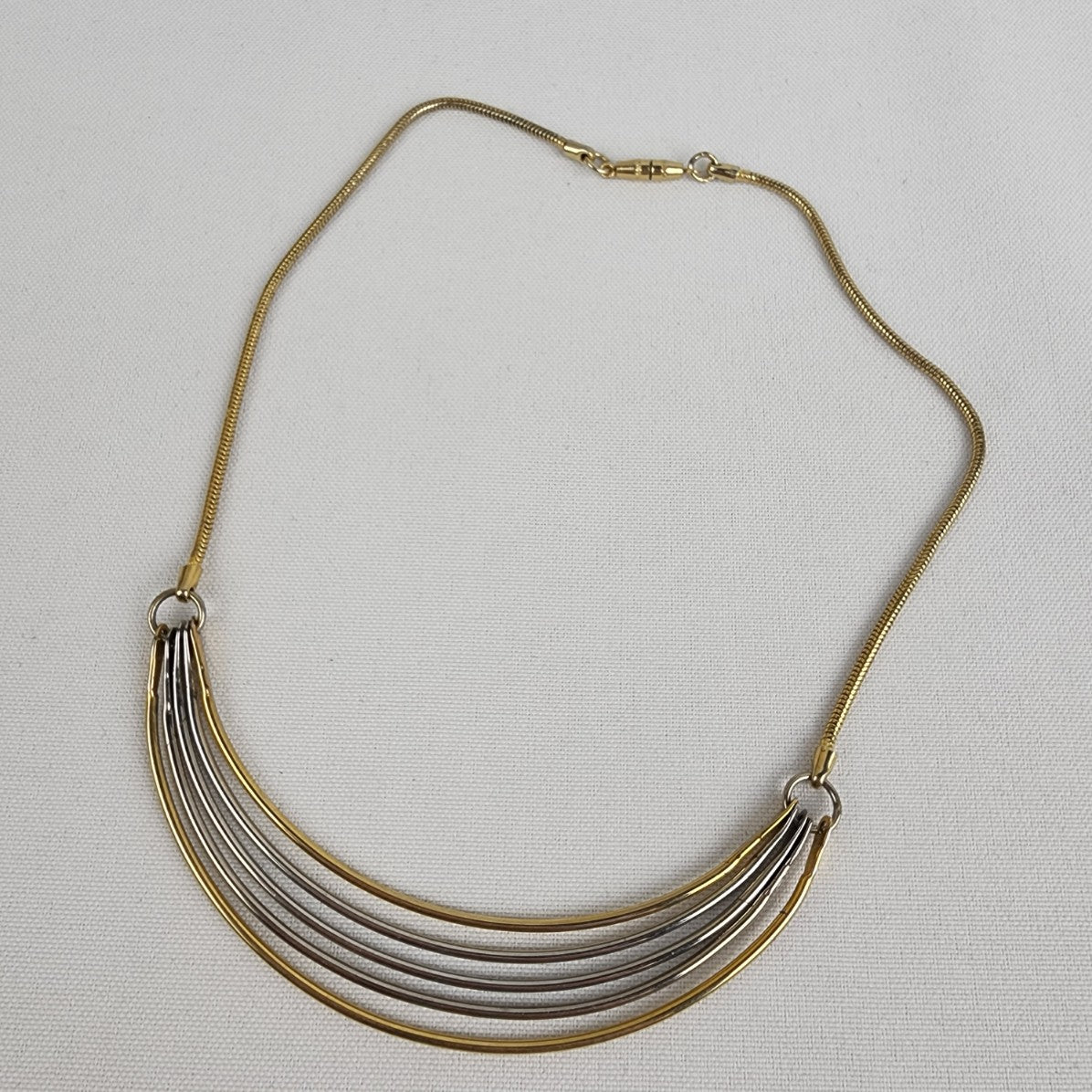 Vintage Multi Tone Layered Collar Necklace