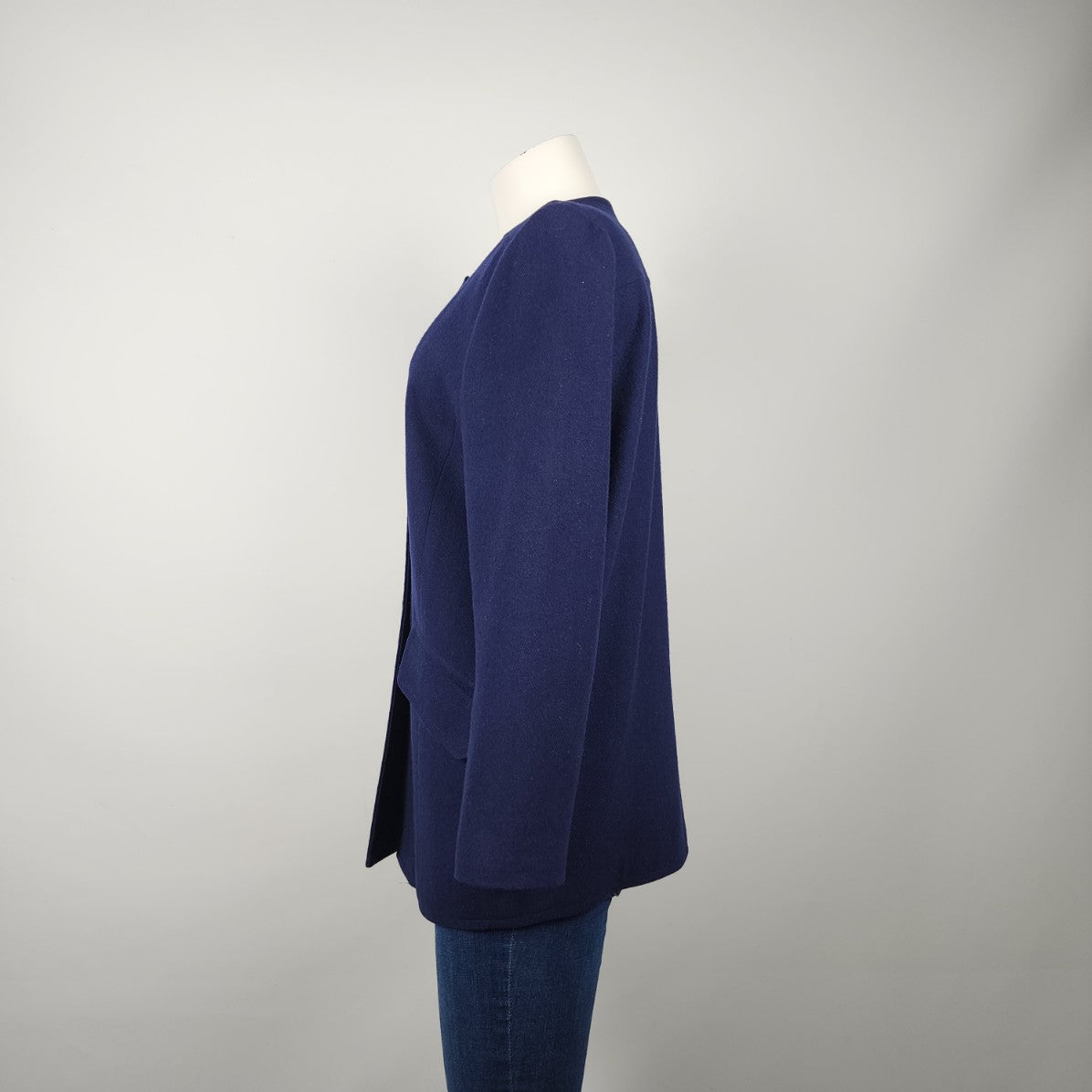 Vintage Mary Francis Navy Wool Button Up Jacket Blazer Size 6