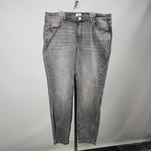 DC Jeans Grey Cotton Slim Leg Pants Size 20