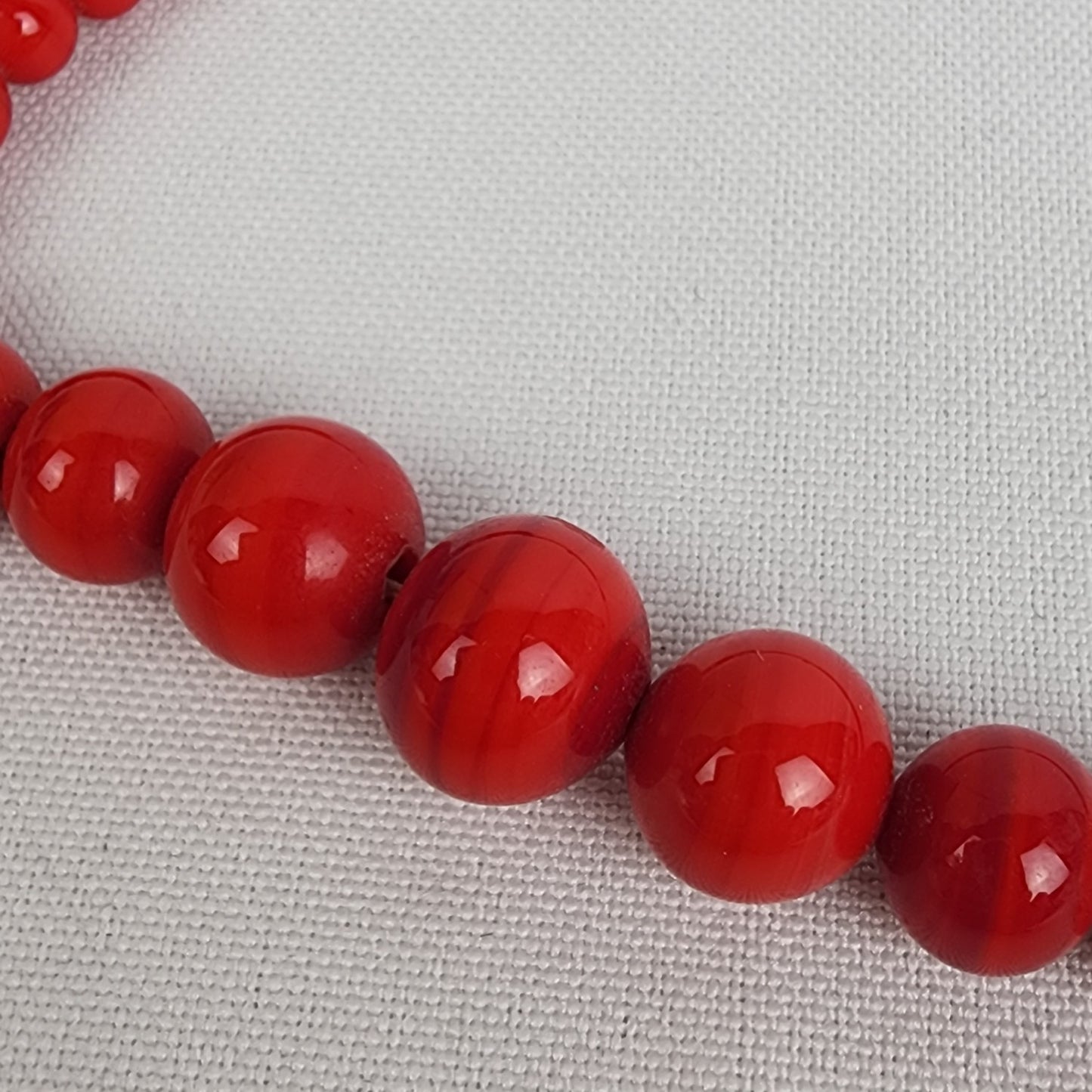 Vintage Red Glass Beaded Necklace