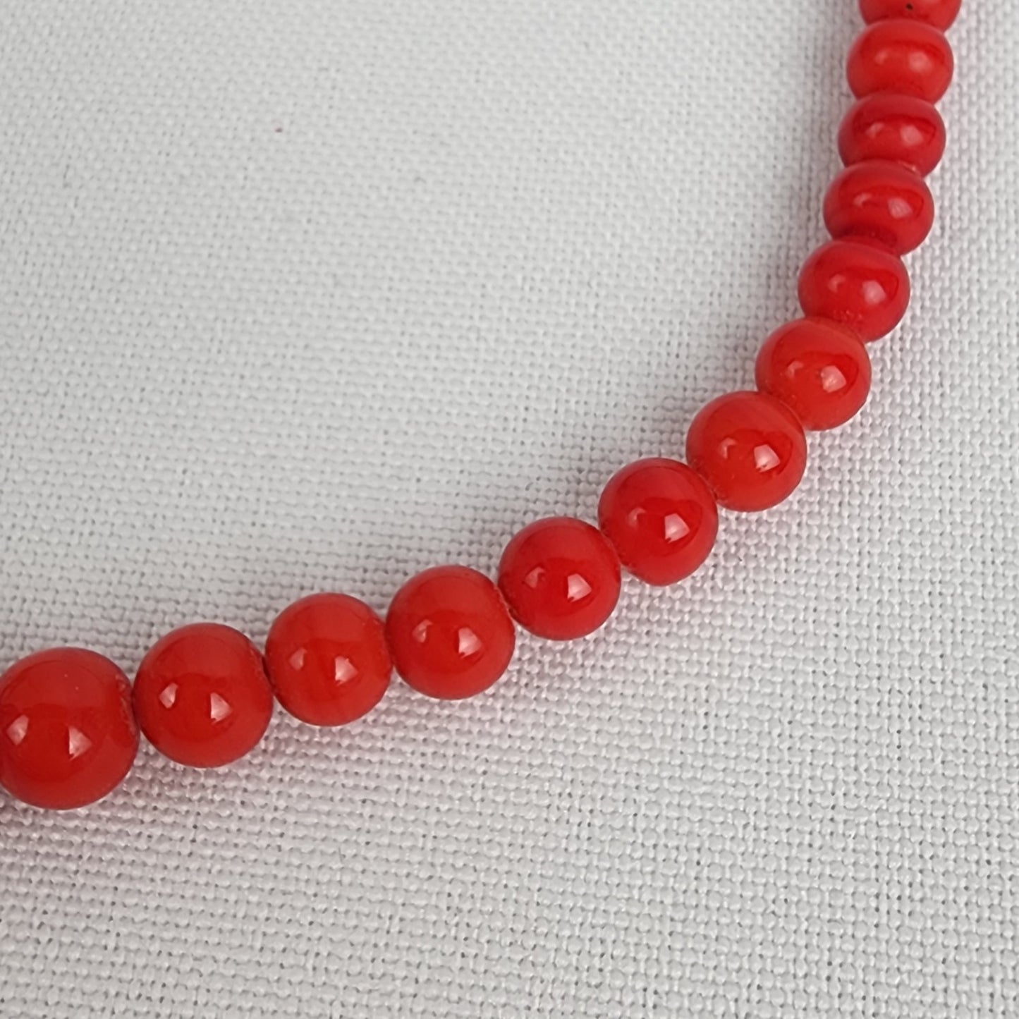 Vintage Red Glass Beaded Necklace