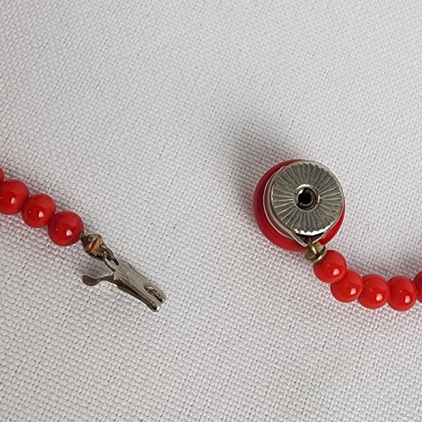 Vintage Red Glass Beaded Necklace
