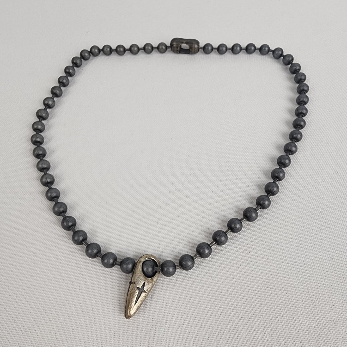 Vintage Ball Chain Cross Pendant Necklace