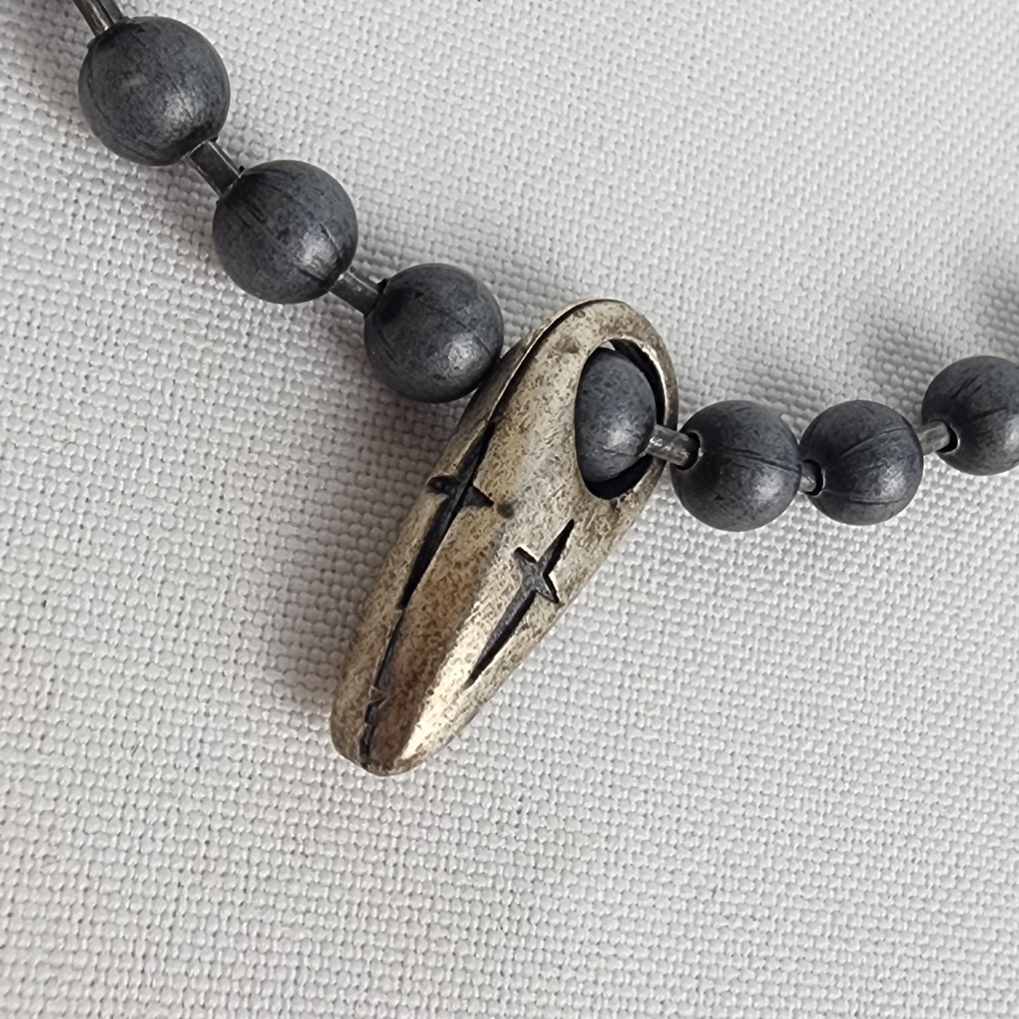 Vintage Ball Chain Cross Pendant Necklace