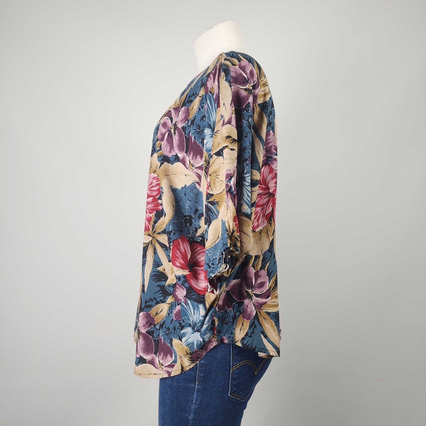Vintage Young Scene Floral Button Up Blouse Size M