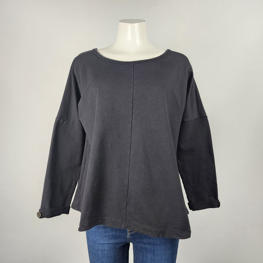 Neon Buddha Black Cotton A-Line Sweatshirt Top Size M