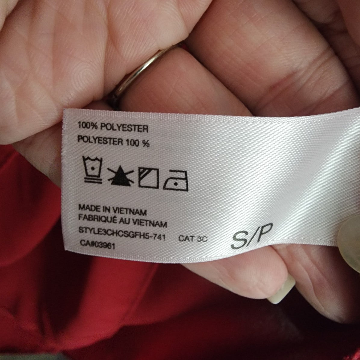 Alfred Sung Red V-Neck Blouse Size S