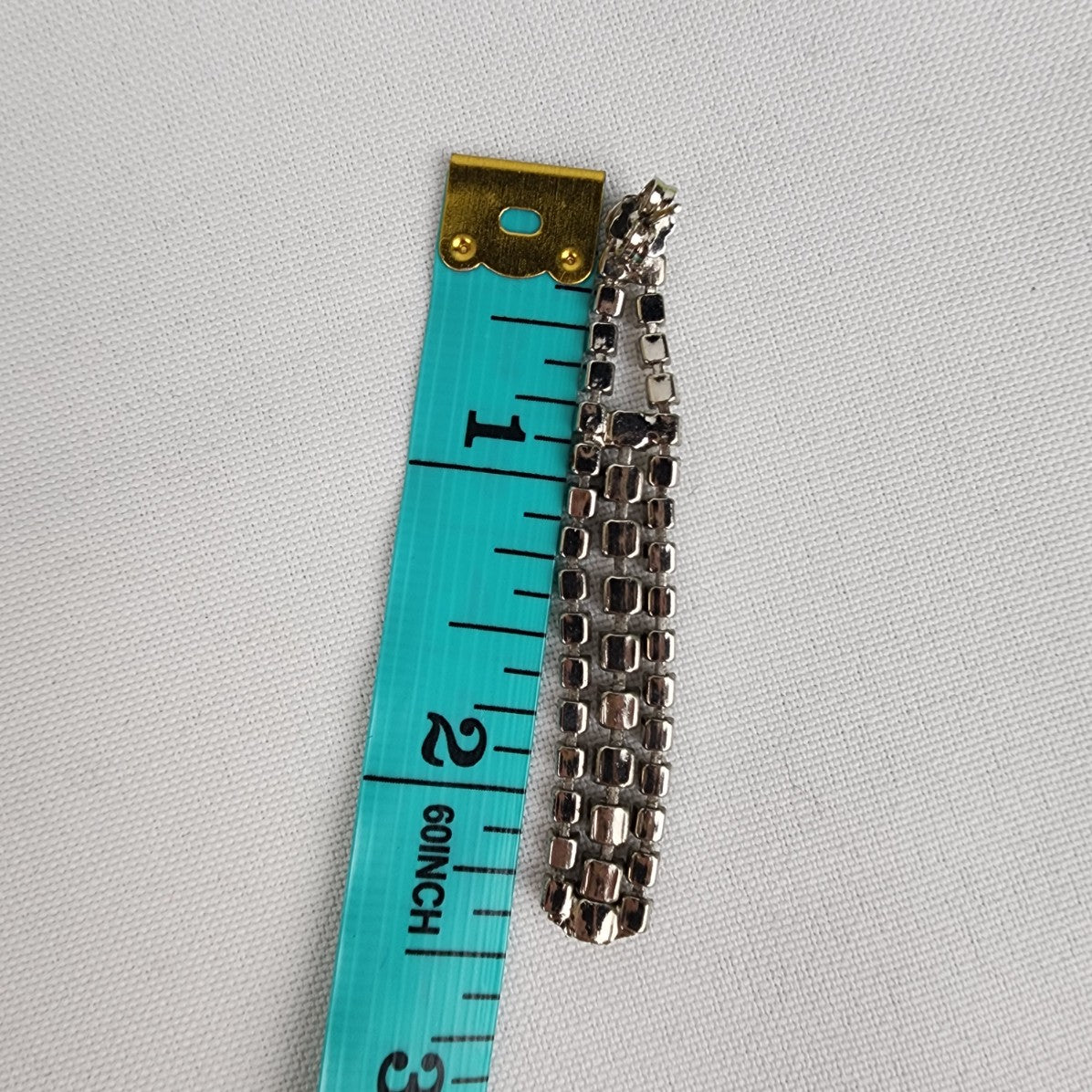 Vintage Silver Tone Prong Set Crystal Necklace & Earring Set