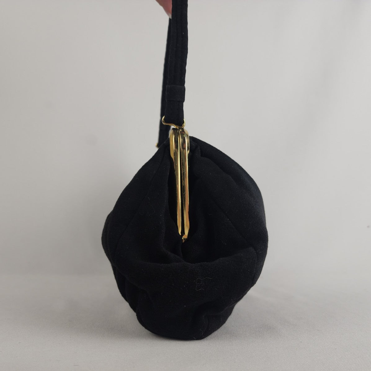 Vintage Black Kiss Close Clutch Purse