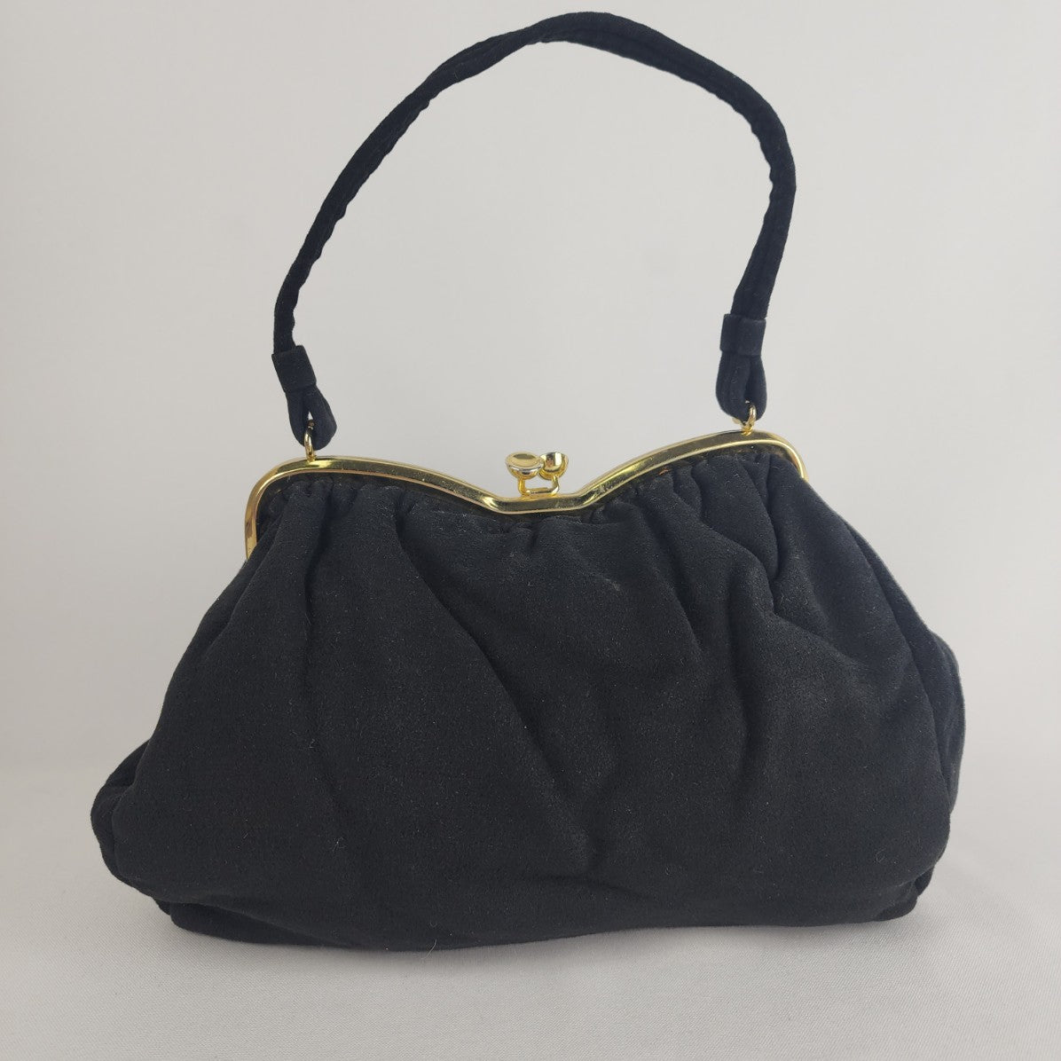 Vintage Black Kiss Close Clutch Purse