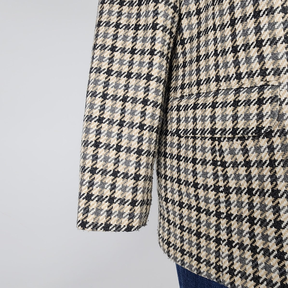 Alia Blue Plaid One Button Boyfriend Blazer Size 10