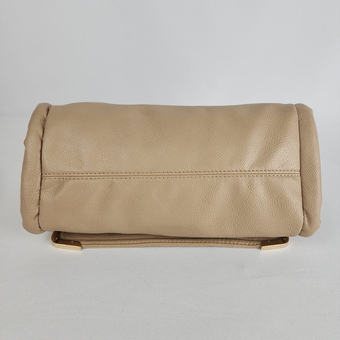 Elizabeth Grant Cream Vegan Leather Shoulder Purse
