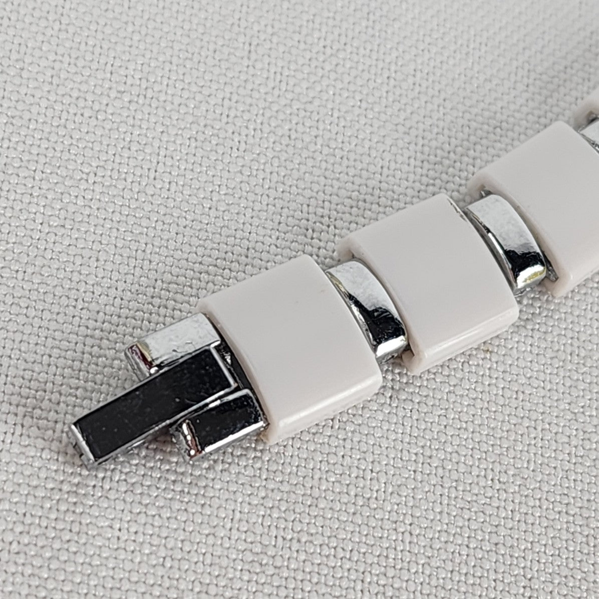 White & Silver Rhinestone Quartz Watch