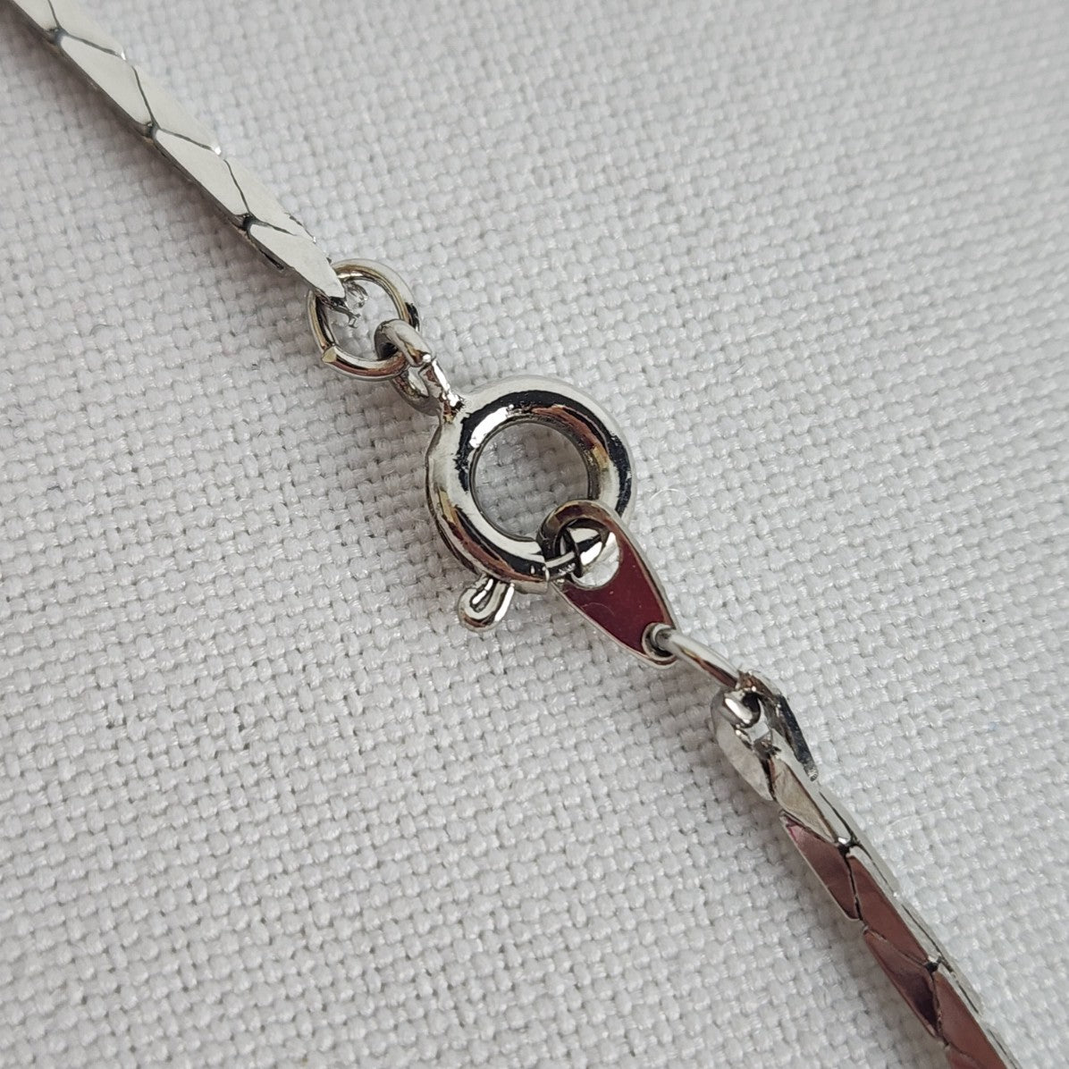 Silver Faceted Stone Crystal Necklace