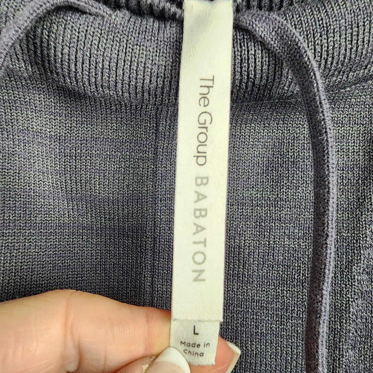 Babaton Grey Knit Cotton Jogger Pants Size L