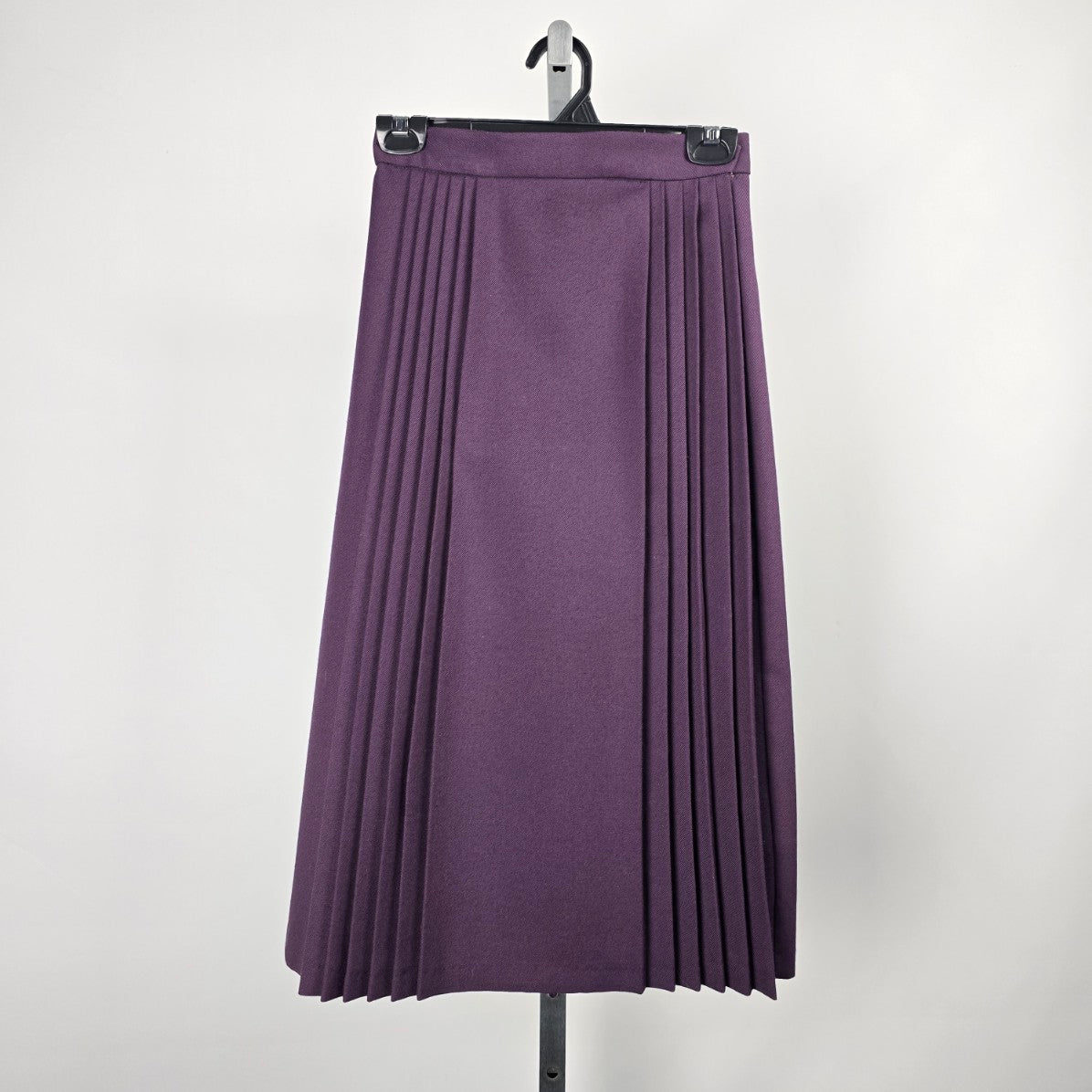 Vintage Koala Wear Purple Wool Pleated Midi Skirt Size 5/6