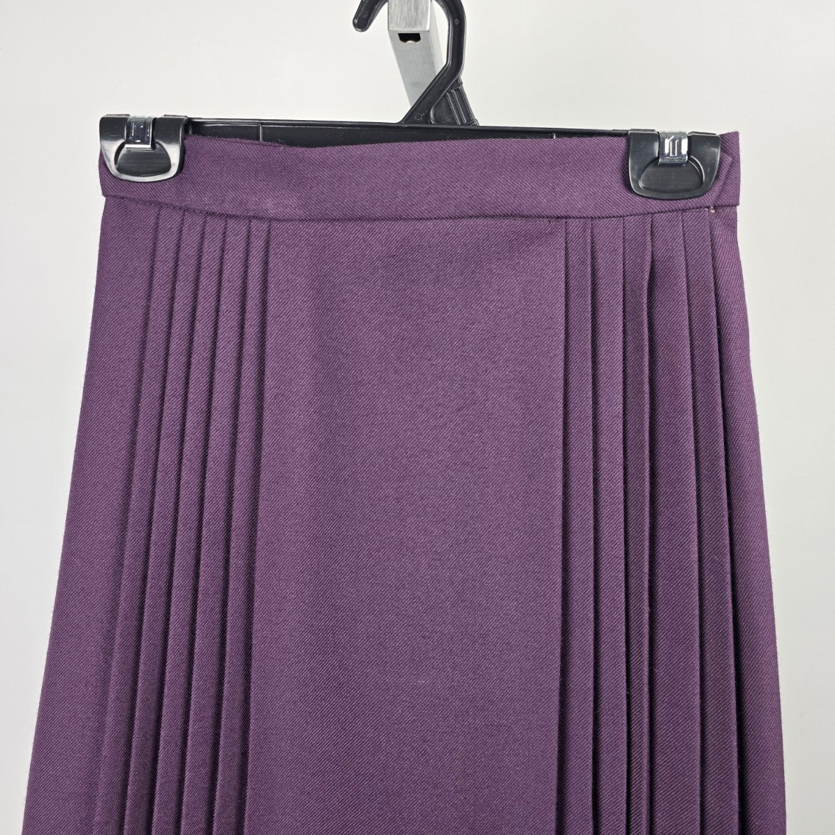 Vintage Koala Wear Purple Wool Pleated Midi Skirt Size 5/6