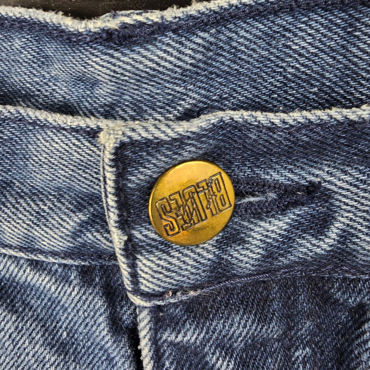 Vintage LA Blues Medium Wash Raw Hem Balloon Denim Jeans Size 34